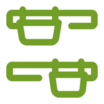 Green Pixelated Symbols Resembling Abstract Characters On A Transparent Background.